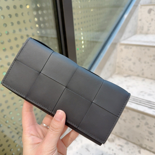 新款编织长款钱包男士驾驶证大格多卡位对折零钱包对折钱包卡夹