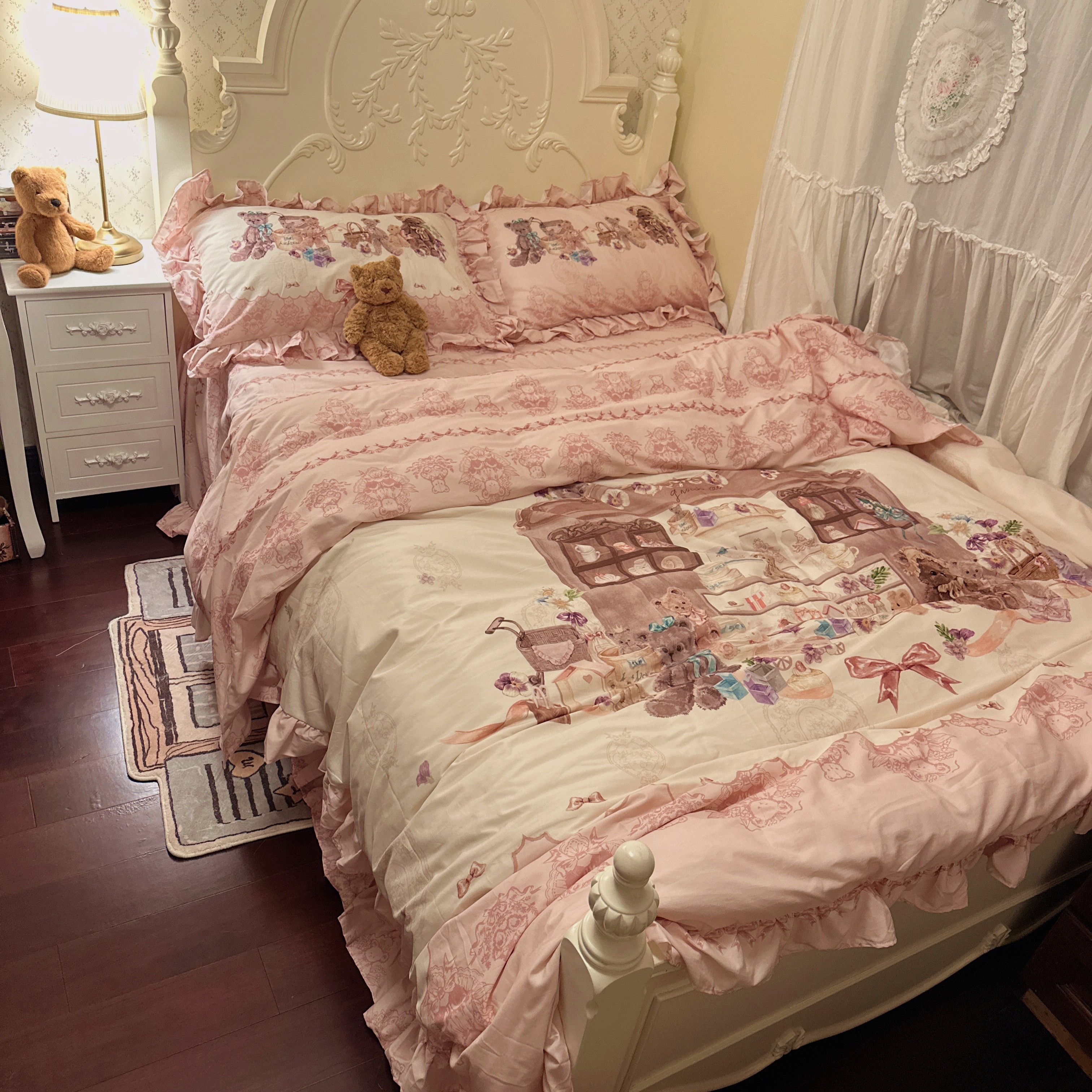 小熊杂货铺秋冬厚实全棉四件套