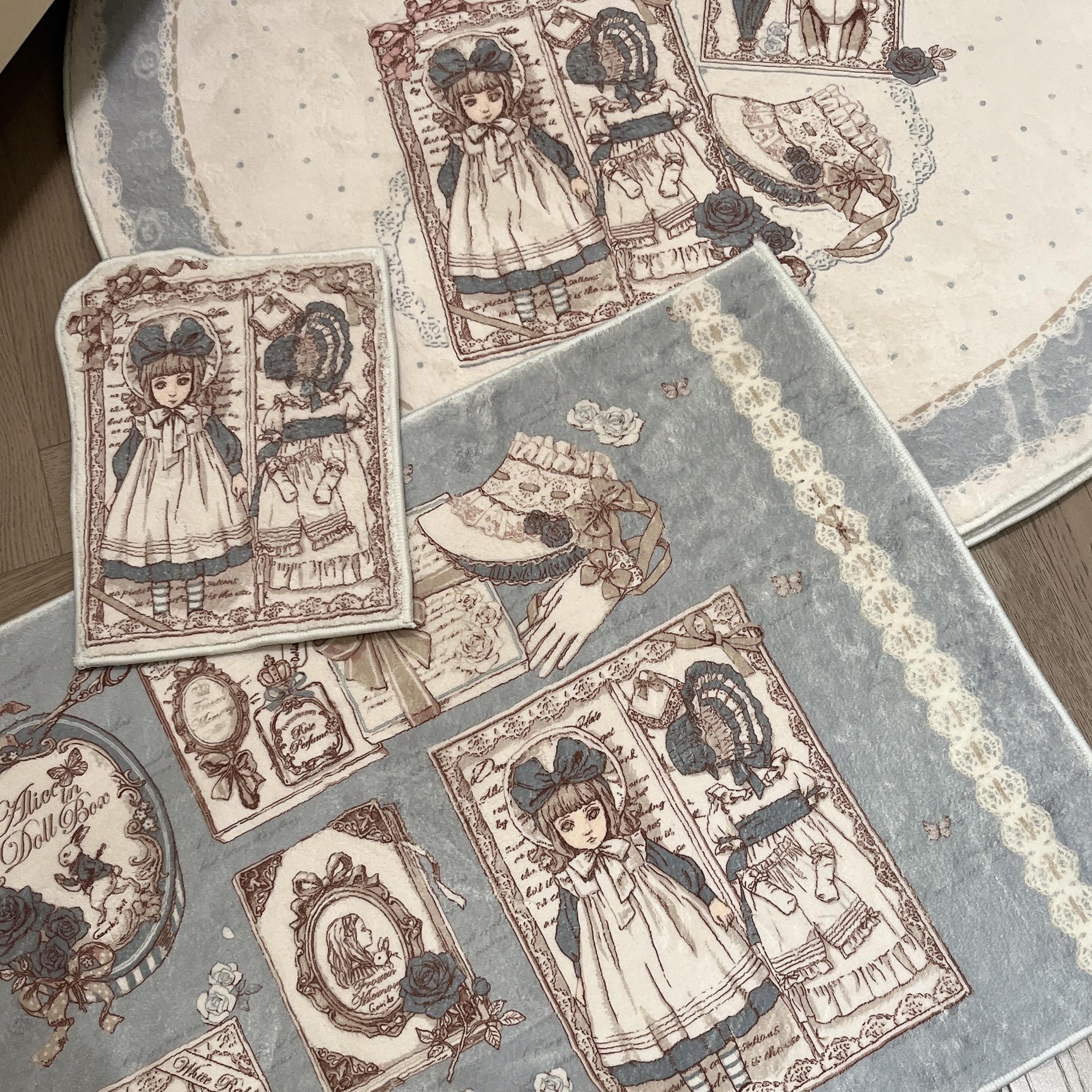 爱丽丝人偶盒床边地毯原创设计