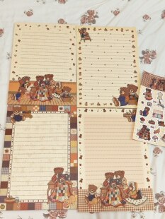 b5复古缝纫小熊拍纸本 原创120g本子文具vintage古董感信纸
