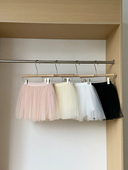 韩版 新款 百搭a字短裙 气质甜美拼接网纱半身裙女2025年夏季 法式