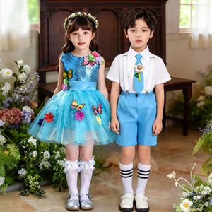 石头剪刀布表演服宝宝要洗手六一舞蹈服你笑起来真好看蝴蝶连衣裙