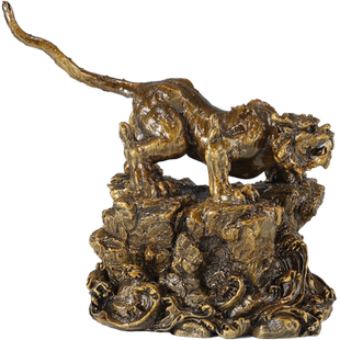 真古意 黄铜狴犴摆件家居客厅办公室装饰龙生九子神兽工艺品摆设