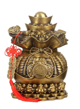 真古意 铜葫芦摆件光面铜葫芦宝葫芦开盖黄铜葫芦家居饰品摆件