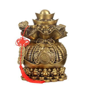 真古意 铜葫芦摆件光面铜葫芦宝葫芦开盖黄铜葫芦家居饰品摆件