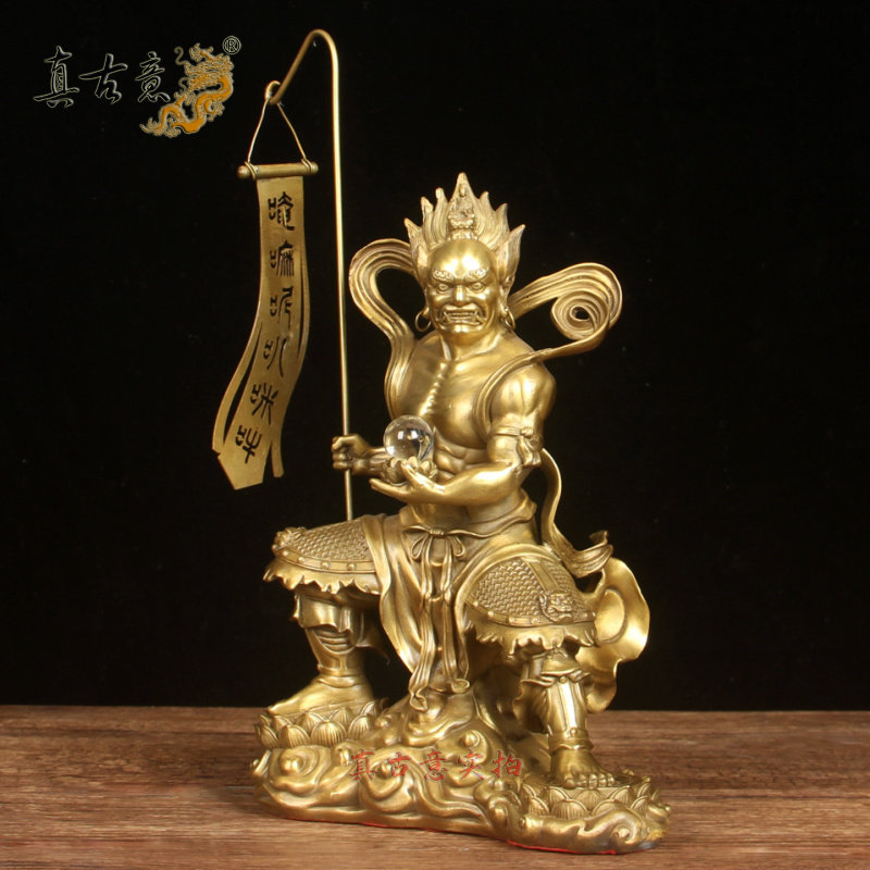 真古意  纯铜面燃大士像摆件  铜面燃大士焰口焦面鬼王工艺品摆件