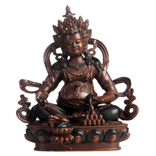 真古意 黄财神黄铜黄财神佛像摆件藏传黄财神尼泊尔大财神摆件