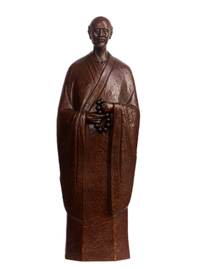 真古意弘一大师铜像摆件客厅