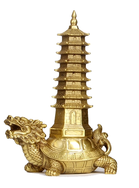 纯铜摆件龙龟文昌塔工艺品