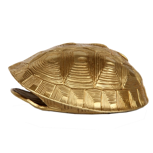 真古意 黄铜乌龟壳摆件六爻工具用品金钱龟壳文玩手把件家用工艺