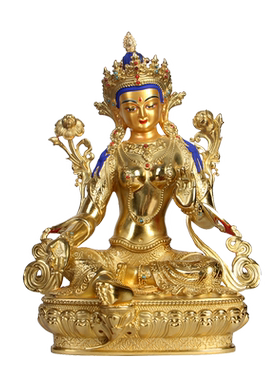 纯铜菩萨密宗尼泊尔绿度母佛像