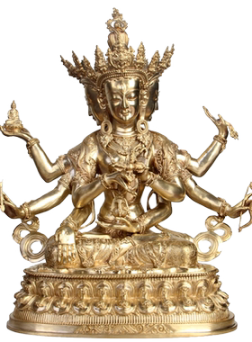 尊胜佛母摆件纯铜密宗菩萨像