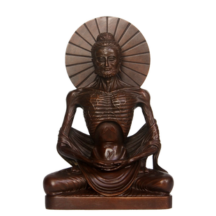 真古意 紫铜苦行僧佛像摆件释迦牟尼佛苦修佛居家寺庙供奉工艺品