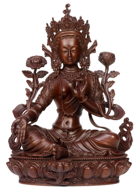 摆件纯铜菩萨供奉绿度母佛像