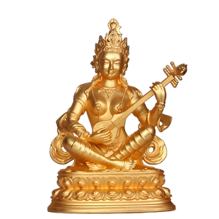 真古意 紫铜妙音佛母佛像摆件 妙音天女菩萨居家随身供奉工艺品