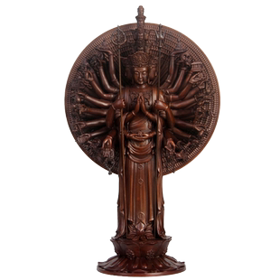 真古意千手观音佛像摆件铜千手十一面观音菩萨家居供奉工艺品