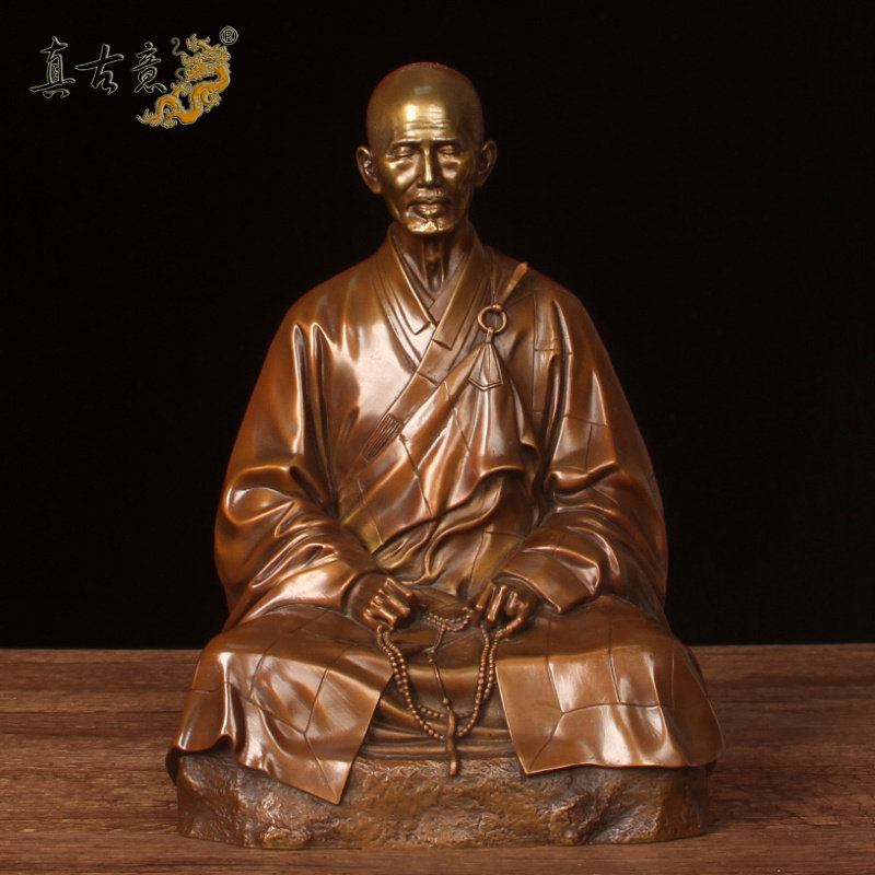 真古意 铜虚云老和尚铜像摆件虚云禅宗泰斗法相师傅德像定制工艺