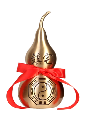 纯铜八卦办公室风水床头葫芦摆件