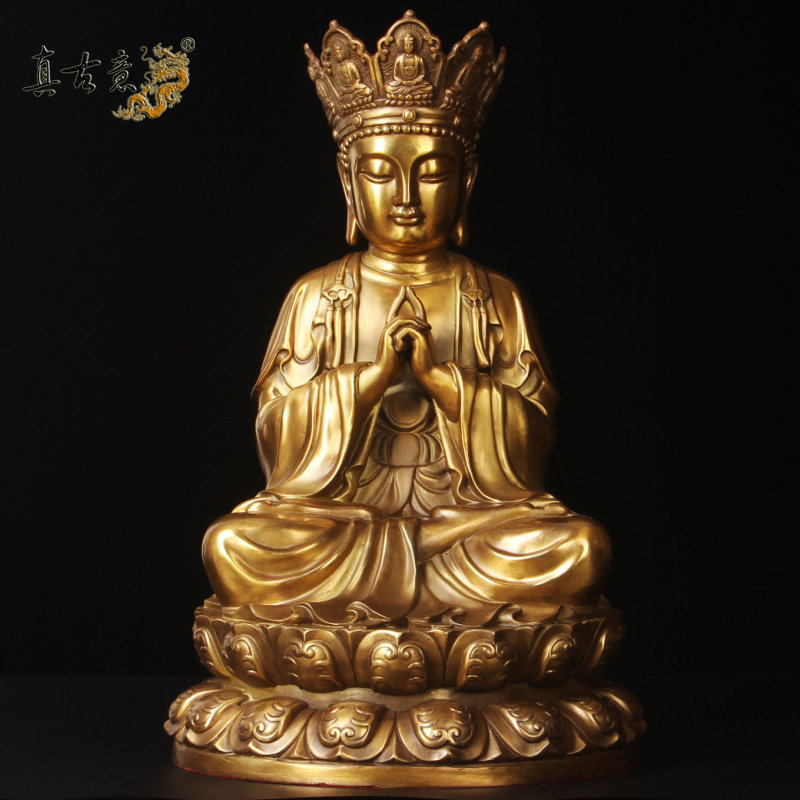 真古意 大日如来菩萨佛像摆件铜如来佛毗卢遮那佛释迦牟尼家居