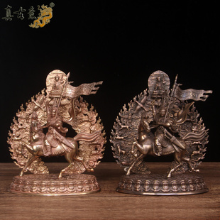 真古意  铜格萨尔王像摆件铜格萨尔王像家居桌面办公室工艺品摆件