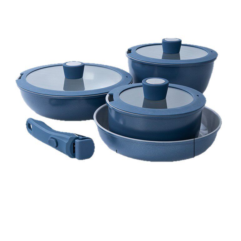 新款钛极陶釉家用套装锅不粘锅可拆卸手柄炒锅奶锅煎锅不挑灶具