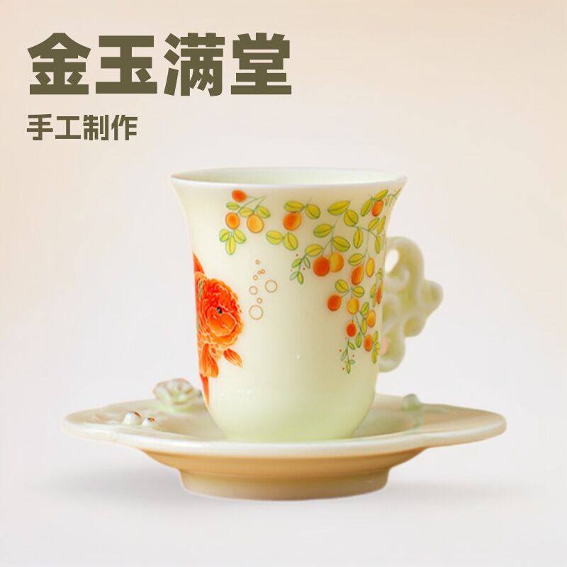 单杯瓷杯批发个人陶瓷品茗茶杯手绘主人茶杯家用闻香杯功夫小杯杯