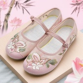 桃夭 透气国风浅口凉鞋 汉舞夏季 汉舞 新款 布鞋 软底轻便舒适女布鞋