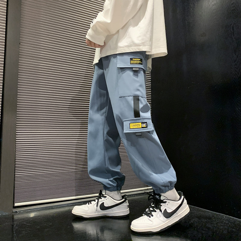 男个性拼料宽松多袋裤学生工装裤K72P35,男装休闲裤,星座1106-3（原星座1111）