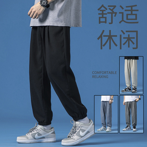薄款透气舒适阔腿裤宽松棉麻男士裤子图片