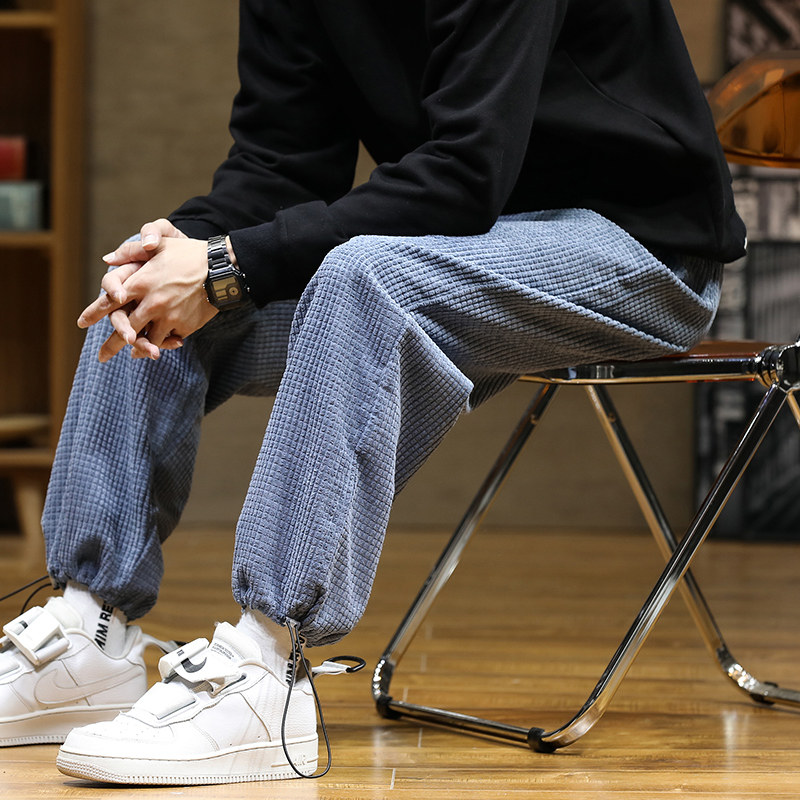 2021潮牌男宽松裤潮流百搭长裤灯芯绒大码休闲裤KB555P35图片
