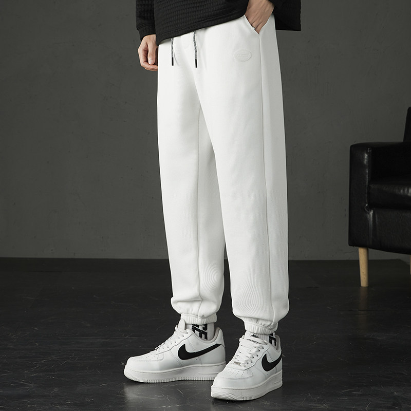 秋冬常规加绒华夫格运动男裤休闲宽松卫裤束脚裤K186AP35,男装休闲裤,星座1106-3（原星座1111）