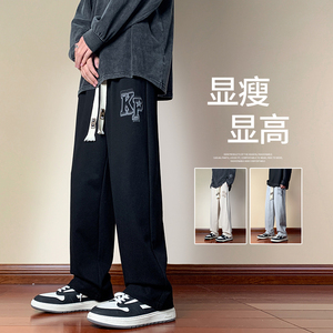 木地板新款男运动卫裤长裤拖地休闲男直筒裤潮XZ1111K302P40图片