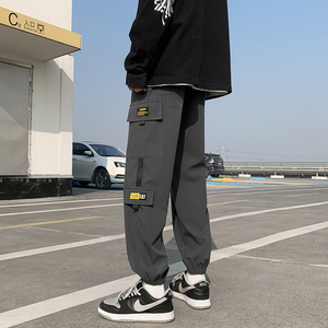 港风/男个性拼料宽松百搭多袋裤工装裤D72P35图片