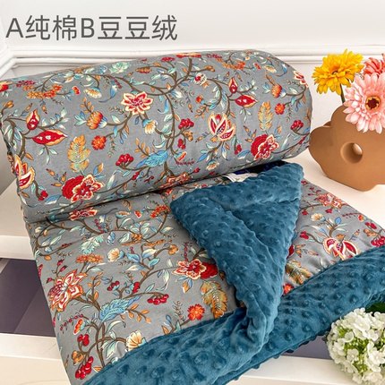 官方旗舰店A类婴儿绒豆豆被纯棉儿童单双人春秋加厚四季被可机洗