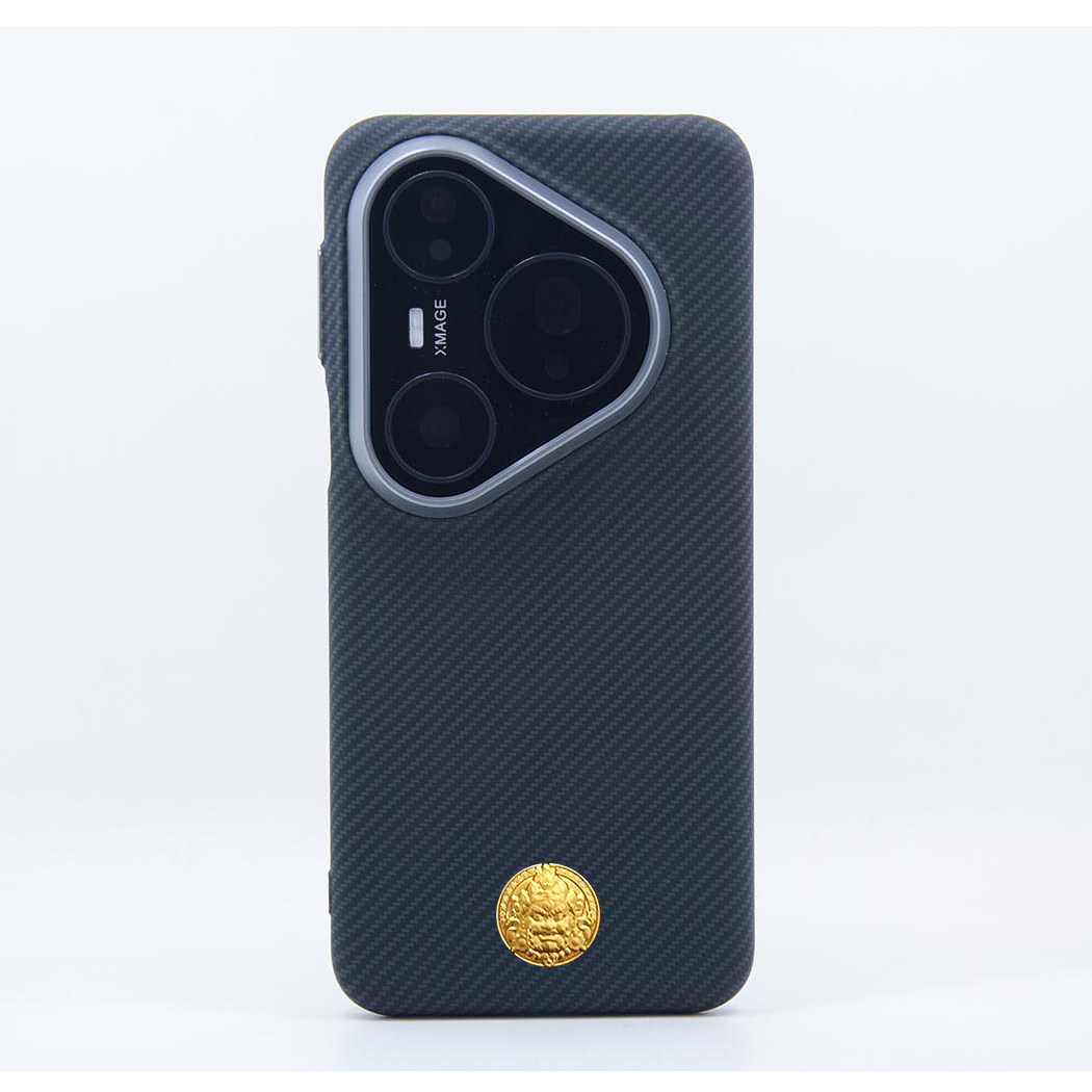 黄财神水贴碳纤维PC全包硬壳适用华为 P70 Pro/Pura 80 Pro/80 Ultra手机壳磁吸防摔