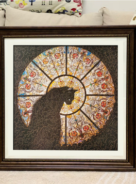 教堂猫拼图框Cathedral Cat异形拼图装裱30*30cm挂墙实木相框裱框