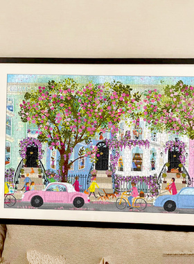 春日庭院拼图框1000片城市之光街道50.8*68.6cm70×50x75拼图裱框