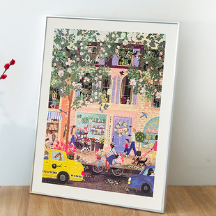 Galison春日街道拼图框城市之光铝合金长方形1000片50.8*68.6裱框