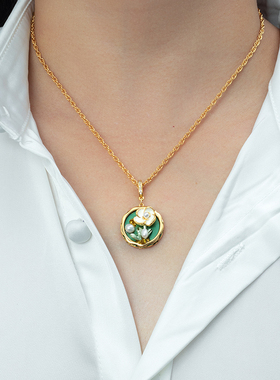 莫奈珍珠花朵项链淡水珍珠宫廷风