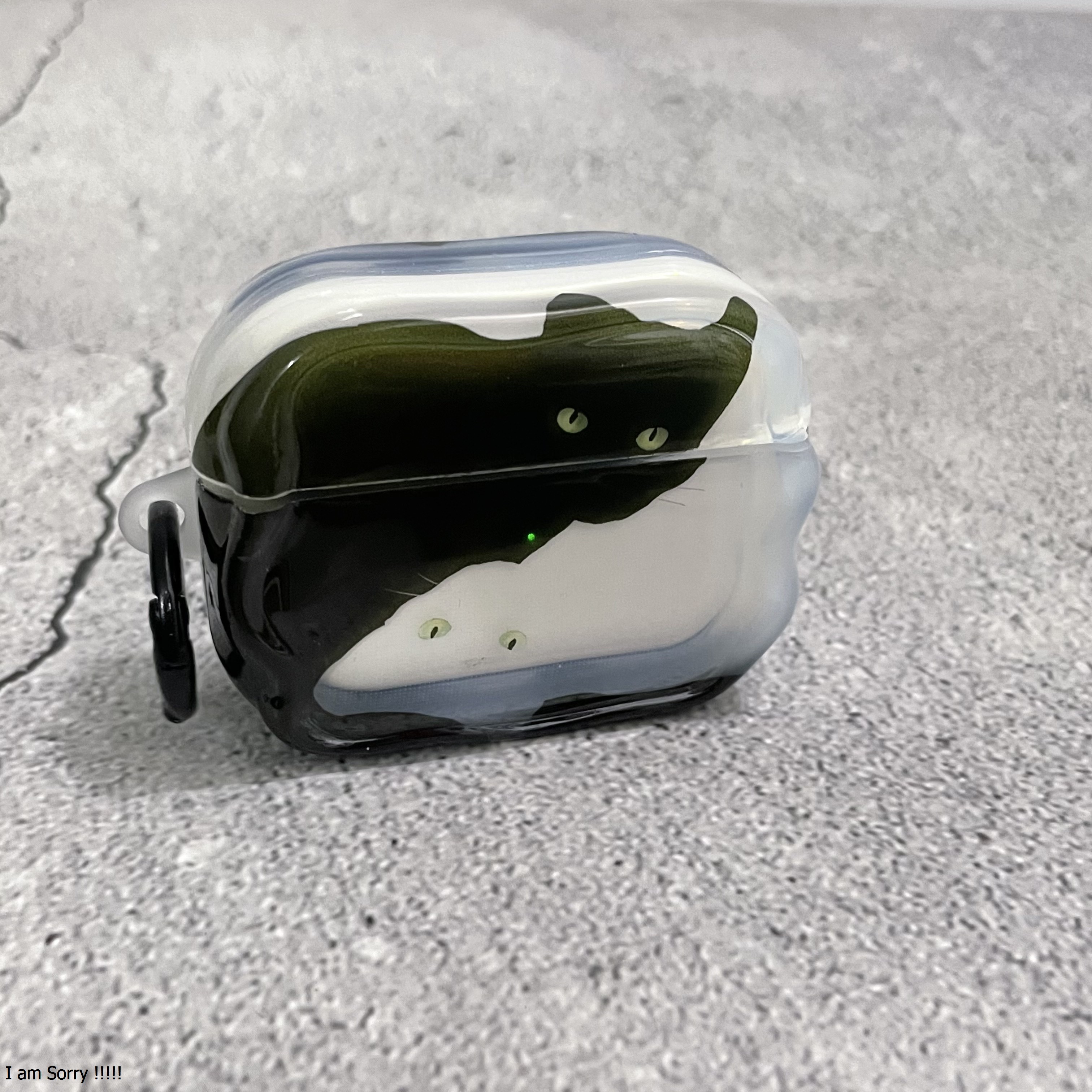 优品趣味黑白猫咪苹果pods耳机壳