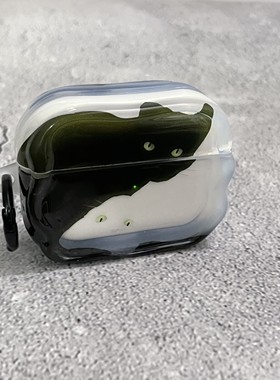 趣味黑白猫咪Airpods4保护套airpod3适用苹果pro3耳机壳二代无线蓝牙第三代aipods2代airpod硅胶小众四代半透