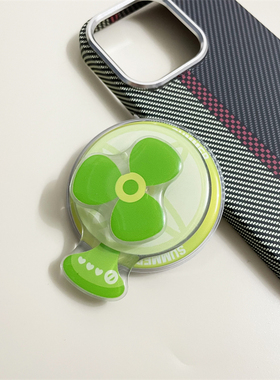 趣味可旋转立体风扇磁吸支架Magsafe啪嗒伸缩气囊苹果华为ins折叠