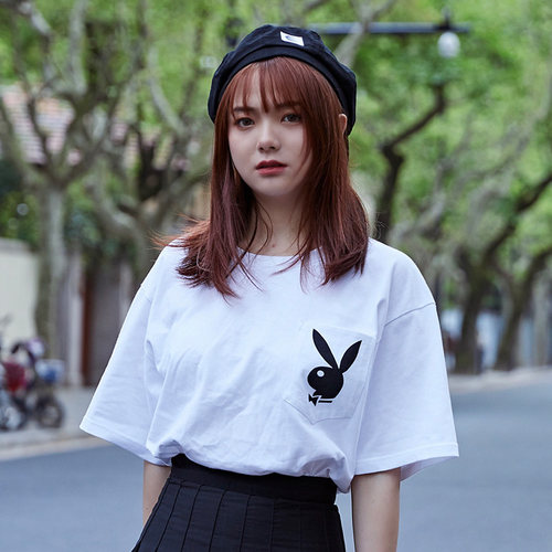 playboy联名口袋潮牌基础百搭恤