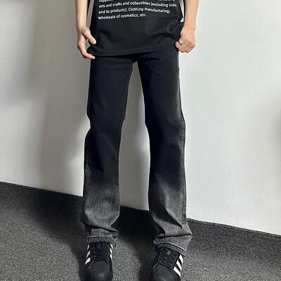 HELIPORT停机坪 刷漆牛仔裤潮牌男女同款百搭高街微喇叭直筒裤