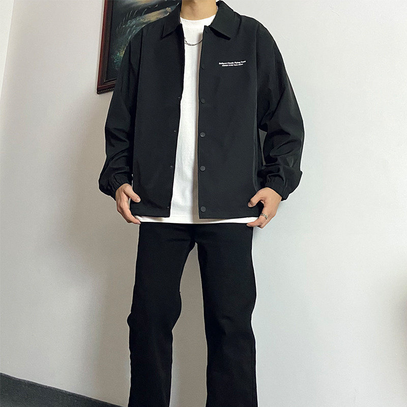 HELIPORT停机坪 经典标语教练夹克男女百搭宽松冲锋上衣外套