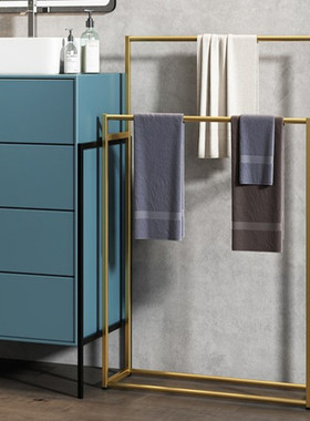 北欧多功能毛巾架落地式浴室卫生间浴巾架挂衣架晾晒卧室挂衣架