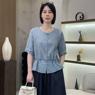 大码韩版简约通勤时尚套装女夏胖MM宽松显瘦遮肉衬衫半身裙两件套