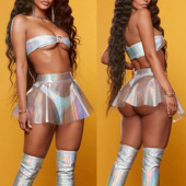 Skirt 欧美女装 透视半身裙性感迷你半身小短裙女Transparent