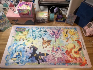 美版宝可梦卡垫SV8.5卡包Pokemon playmat PTCG伊布SPC进