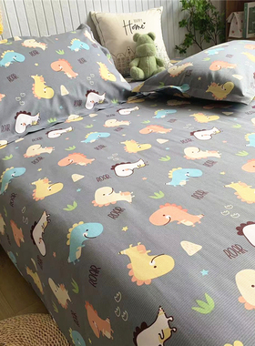 高档鱼骨棉床单纯棉老粗布三件套儿童小象夏凉席睡单加厚炕单定做